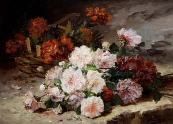 Roser og nelliker. Maleri af Eugene Henri Cauchois (1850-1911) Privat samling.