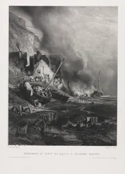 Six Marines: Refitting of a Boat at Low Tide, 1833.
