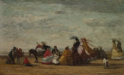 Strandscene, ca. 1865-1867 (olie på træpanel)