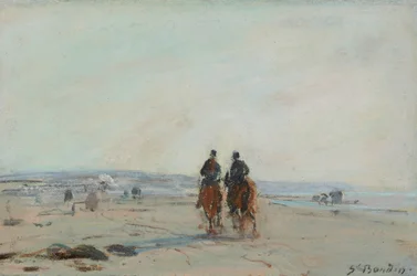 Two Horsemen on the Beach, ca. 1864-68 (pastel på papir lagt ned på papir)