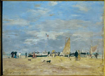 The jetty of Deauville”” - Maleri af Eugene Louis Boudin (1824-1898) 19. Højde: 0,235 m - Bredde: 0,325 m Paris, Musée d