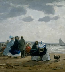 På stranden, Dieppe, 1864.