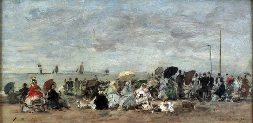 Scene på stranden i Trouville