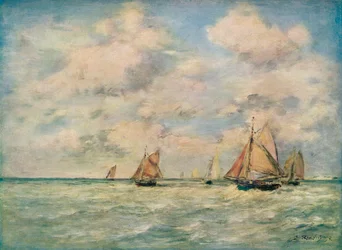 Udgang af bådene ved Trouville, 1800-tallet