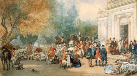 En jagtfrokost i England, 1870