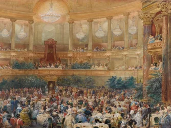 Middagen i Versailles i nærværelse af Napoleon III, 1854.