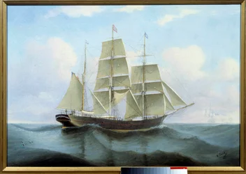 Le mansart, long mail fecampois Maleri af Eugene Petitty (1800-tallet) 1876 Fecamp, Museum of the Newfoundland