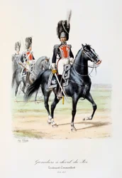 Kongens Hestegrenadier, Kommandørløjtnant, 1814-15