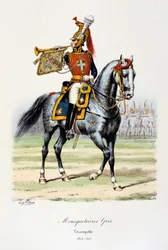 Grå musketerer, trompetist, 1814-15