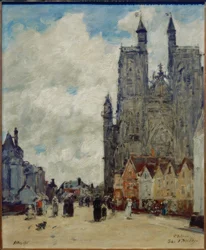 Saint-Vulfran gade og kirke