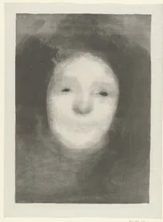 Studie af leder af smilende kvinde Elise griner Etude de Femme eller Elise generøs L