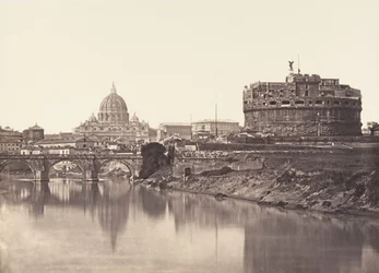 Udsigt over Castel St Angelo. S. Pietro, 1848-52.