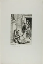 Hamlet forsøger at dræbe kongen, planche 8 fra Hamlet