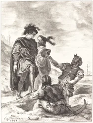 Hamlet og Horatio før gravegraverne (V. akt, scene I)