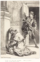 Hamlet er fristet til at dræbe kongen Act III, Scene III, 18341843.