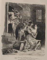 Illustrationer til Faust: Faust i fængslet af Marguerite
