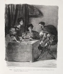 Illustrationer til Faust: Mephistopheles er hos Marthe