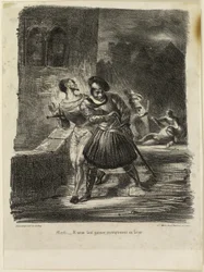 Mephistopheles og Faust flygter efter duellen