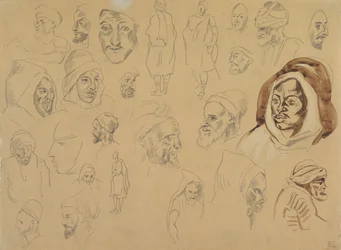 Studier af arabiske hoveder og figurer, efter 1832.