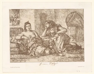 To siddende algeriske kvinder Femmes d