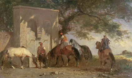 Arabere der vander deres heste, ca. 1865-75