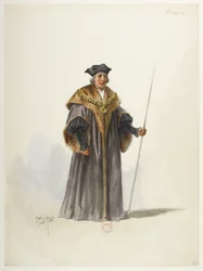Btv1b84558104 09 - Saint-Saëns - Henry VIII - Maquettes de costumes - Lacoste - 9th Huissier