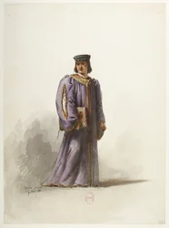 Btv1b84558104 32 - Saint-Saëns - Henrik VIII - Kostumemodeller - Lacoste - 32. Skriver i lægekostume