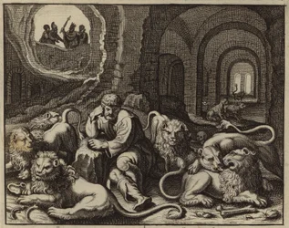 Daniel i løvenes hule (gravering)