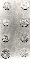 Udvalg af 8 mønter (metal)