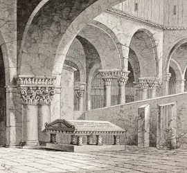 Godfred af Bouillons grav i Gravkirken, Jerusalem, ca. 1880