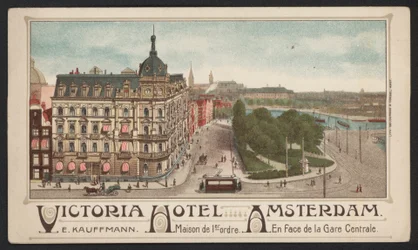 Victoria Hotel, Amsterdam (farvet gravering)