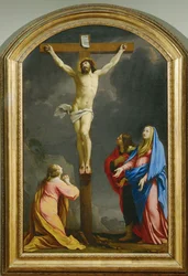 Kristus på korset mellem Magdalene, Jomfru Maria og Sankt Johannes - Korsfæstelse ...