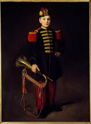 Tropsbarn (med trompet). Maleri af Eva Gonzales (1849-1883)
