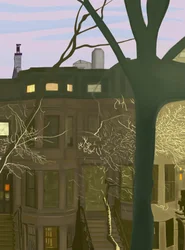 Brownstone At Night (digital kunst)