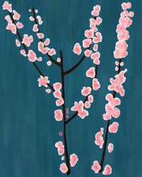 Kirsebærblomstrende grene, Brooklyn (digital kunst)