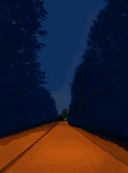 Dirt Road At Night, Brooklyn (digital kunst)