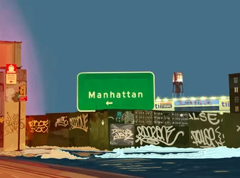 Hamilton Avenue Exit, Brooklyn (digital kunst)