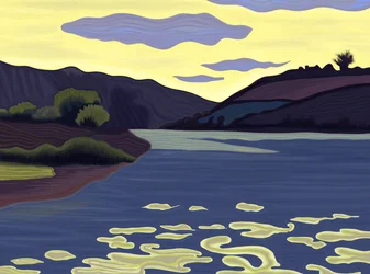 Lakeside, sommer, 2025 (digital kunst)