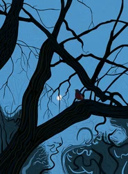 Moon and Robin 7 am, 2025 (digital kunst)