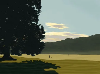 Morgentåge, Prospect Park, Brooklyn (digital kunst)
