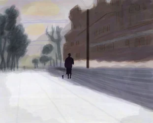 Prospect Park, vest efter sne (digital kunst)