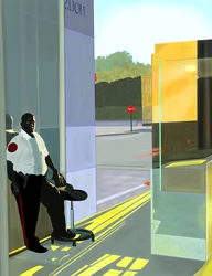 Sikkerhedsvagt, Kennedy Center, Washington DC (digital kunst)