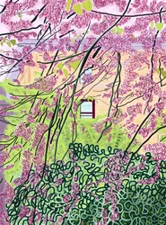 Forårstræer og lejlighedskompleks, Prospekt park (digital kunst)