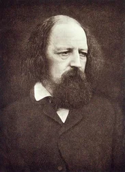 Portræt af Alfred, Lord Tennyson (1809-92), ca. 1889-91 (s/h-foto)