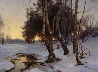Vinterlandskab (olie på lærred)