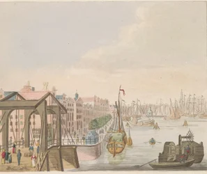 Eksteriør i Amsterdam, ca. 1810-1813 Vue du Buitenkant le long de l