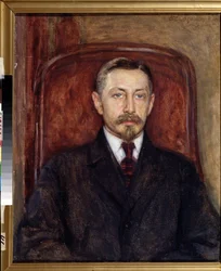 ""Portræt af forfatteren Ivan A. Bunin (1870-1953)"" Maleri af Evgeni Iosifovich Bukovetsky (1866-1948) 1919 State Art Museum, Odessa