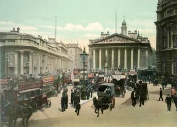 Royal Exchange og Bank of England, ca. 1900-tallet.