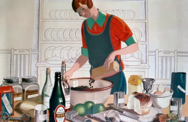 Fremstilling af Empire Christmas Pudding, ca. 1920