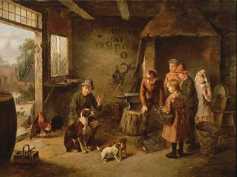 En dag i smedjen, 1887